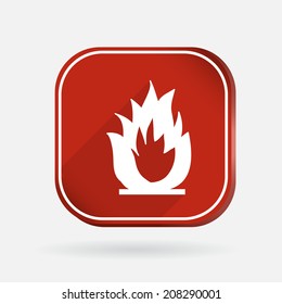 Fire Sign Color Square Icon Stock Vector (Royalty Free) 208290001 ...