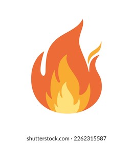 Fire sign. Flame flat style Illustration isolated on white background. Vector illustration