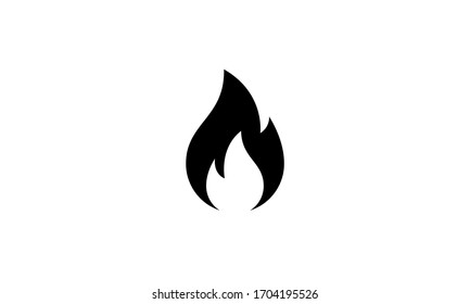 Знак пожара. Значок огня, изолированный на белом фоне. Векторная иллюстрация 