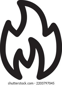 Fire sign. Fire flame icon isolated on white background. Vector illustration - minimalist, linear and outline style
