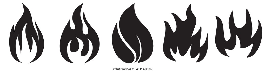 Señal de fuego. Icono de llama de fuego aislado sobre fondo blanco. Ilustración vectorial