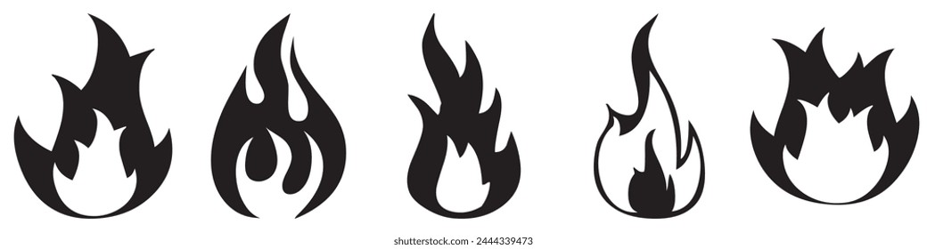 Feuerzeichen. Feuer Flamme Symbol isoliert auf weißem Hintergrund. Vektorillustration