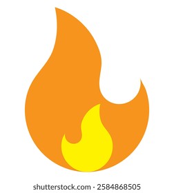 Fire sign. Fire flame icon isolated on white background. Vector illustration