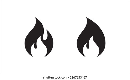 Fire sign. Fire flame icon symbol. Fire flame silhouette, vector illustration