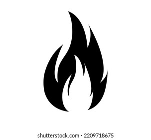Feuerzeichen. Feuerflammensymbol einzeln auf weißem Hintergrund.Vektorgrafik.