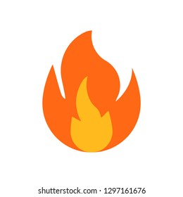 Fire Sign. Fire Flames Icon Isolated On White Background. Vector Illustration. Eps 10