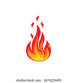 Fire sign. Fire flames icon isolated on white background. Vector illustration.