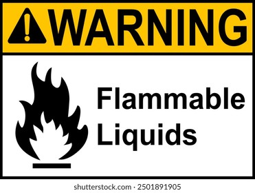 Fire sign. Flammable combustible materials. Fuel fire hazard. Do not smoke near diesel, petrol, gas. Warning of fire hazard and the need to observe safety measures. Flammable materials work area.