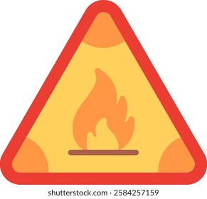 Fire Sign Flat Illustration Vector Design