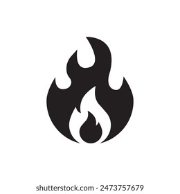 Señal de fuego. Icono de fuego aislado sobre un fondo blanco. Ilustración vectorial