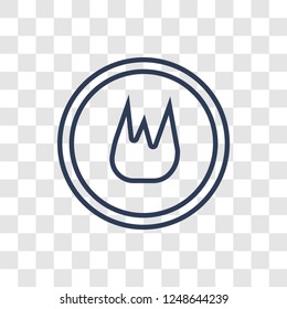 Fire sign icon. Trendy linear Fire sign logo concept on transparent background from Traffic Signs collection
