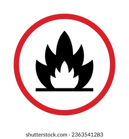 fire sign icon vector logo in flat and trendy style