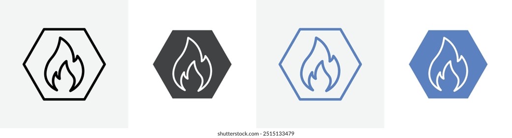 fire sign icon vector set use for web ui or app