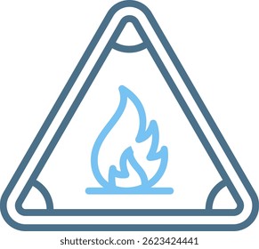 Fire Sign Line Two Colour Icon
