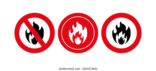 fire sign on white background