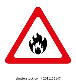 signo de incendio en fondo blanco