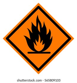Fire sign in orange rhombus