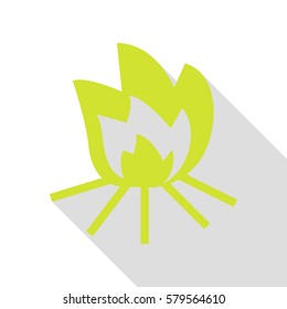 Fire sign. Pear icon with flat style shadow path.