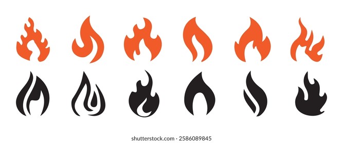 Fire sign and symbol. Concept flame fire icon. Fire illustration in flat style. Vector illustration EPS 10