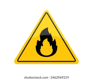 Fire sign vector illustration. Burn, hot, risk, safety, heat, bonfire, warning, dangerous, label, damage, security, beware. Can use for infographic, banner, poster, web design.