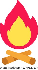 Estilo plano del elemento de acampar de área de señalización de incendios
