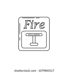 fire signal lever illustration. Element of firefighter for mobile concept and web apps. Thin line illustration of fire signal lever can be used for web and mobile. Premium icon on white background