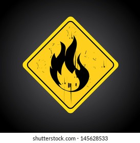 fire signal over black background vector illustration 