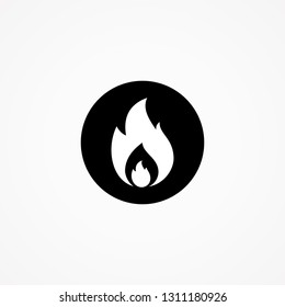 Fire silhouette circle icon minimalist isolated on the white background. Web site page and mobile app design vector element. Vector illustration EPS.8 EPS.10
