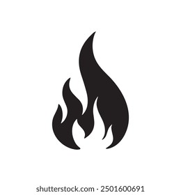 Fire silhouette. Detailed fire print for t-shirt, banner, logo design. Fire picture isolated on white background. Vector illustration