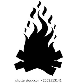 Fire Silhouette Icon for Flames and Heat Themes