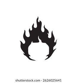 A fire silhouette that resembles a face. Perfect for symbols or other design elements