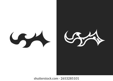 design de vetor de silhueta de fogo. Design de fogo em fundo branco e preto