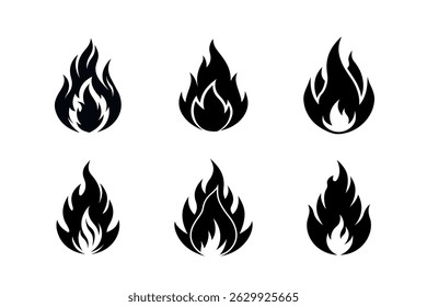 Fire Silhouette vector icon on white background