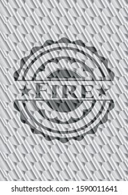 Fire silver badge. Scales pattern. Vector Illustration. Detailed.