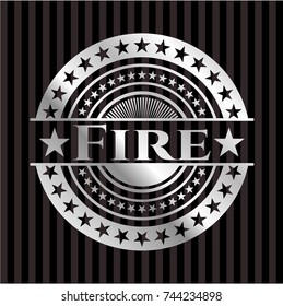 Fire silvery shiny badge