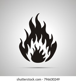 Fire simple black modern icon with shadow