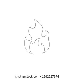 Fire. simple flat vector icon illustration. outline line symbol - editable stroke