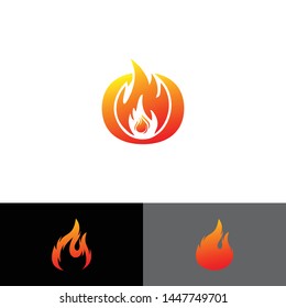 fire simple logo icon design vector