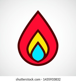 Fire. Simple Vector Color Icon 