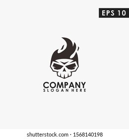Fire Of Skeleton Logo Design Vector Template. Modern Design. Vector Illustration