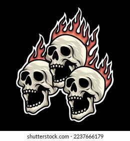 Fire skull 3 vector design. This design can be used to design clothing products and accessories.