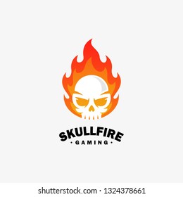 Fire skull Design illustration vector template. Suitable for Creative Industry, Multimedia, entertainment, Educations, Shop, and any related business