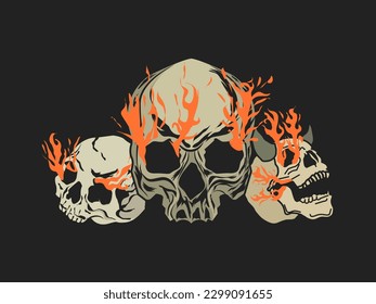 Design-Illustration der Feuerskulptur, Vektorgrafik