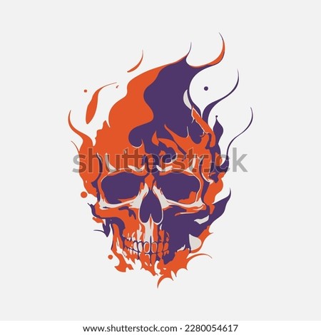 fire skull head design illustration, for your merchandise your work elements design