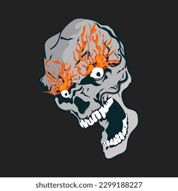 fire skull head design VECTOR illustratioN