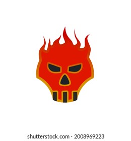 Fire skull head logo vector