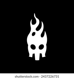 fire skull logo design icon