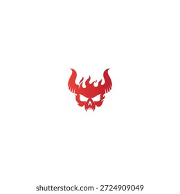 Fire Totenkopf Logo Symbol flach Vektordesign
