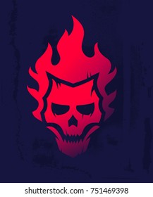 Fire Skull Logo Template.