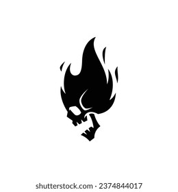 ilustración de icono del vector del logotipo de cráneo de incendio